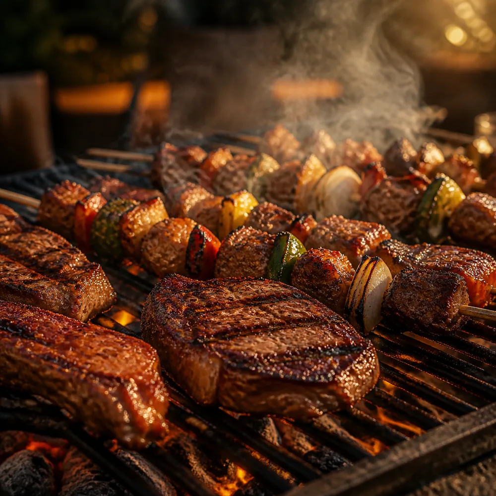 BBQ(網の上のシズル・煙)